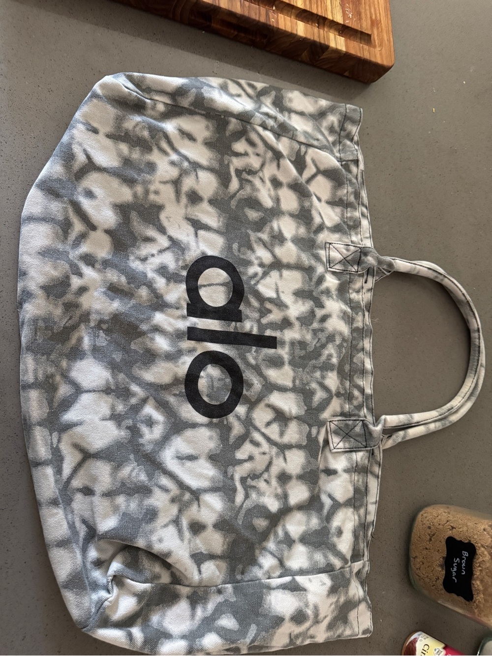 ALO Yoga Gray Tie-Dye Tote